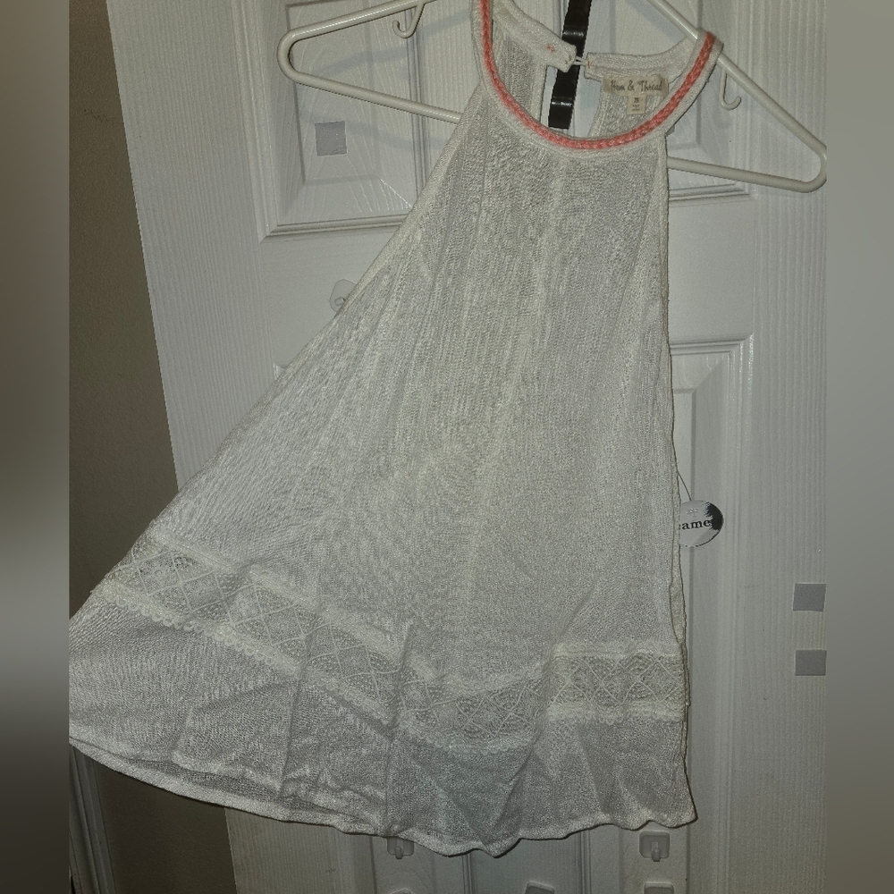 Hem & Thread Top, M, White